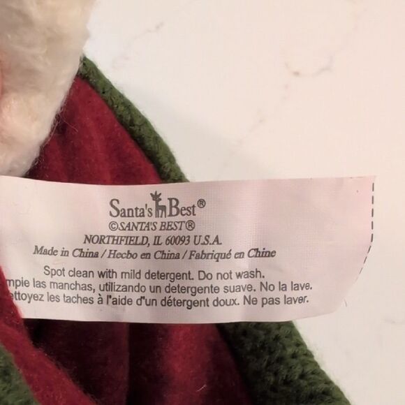 Chunky Knit Embroidered I Love My Cat Red And Green Christmas Stocking - Picture 5 of 9